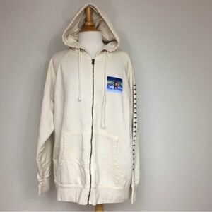 Pink Dolphin Unisex Cream San Francisco Fleece Lined Zip Hoodie Jacket Size XXL